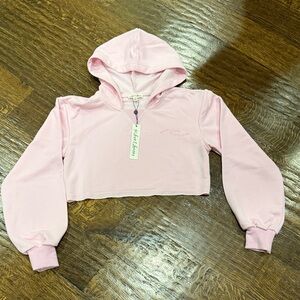 For Love And Lemons XXS Light Pink Cropped Hoodie